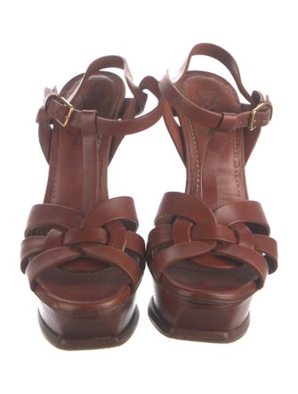 Yves Saint Laurent Leather T-Strap Sandals