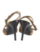 Yves Saint Laurent Satin Feather Trim Sandals