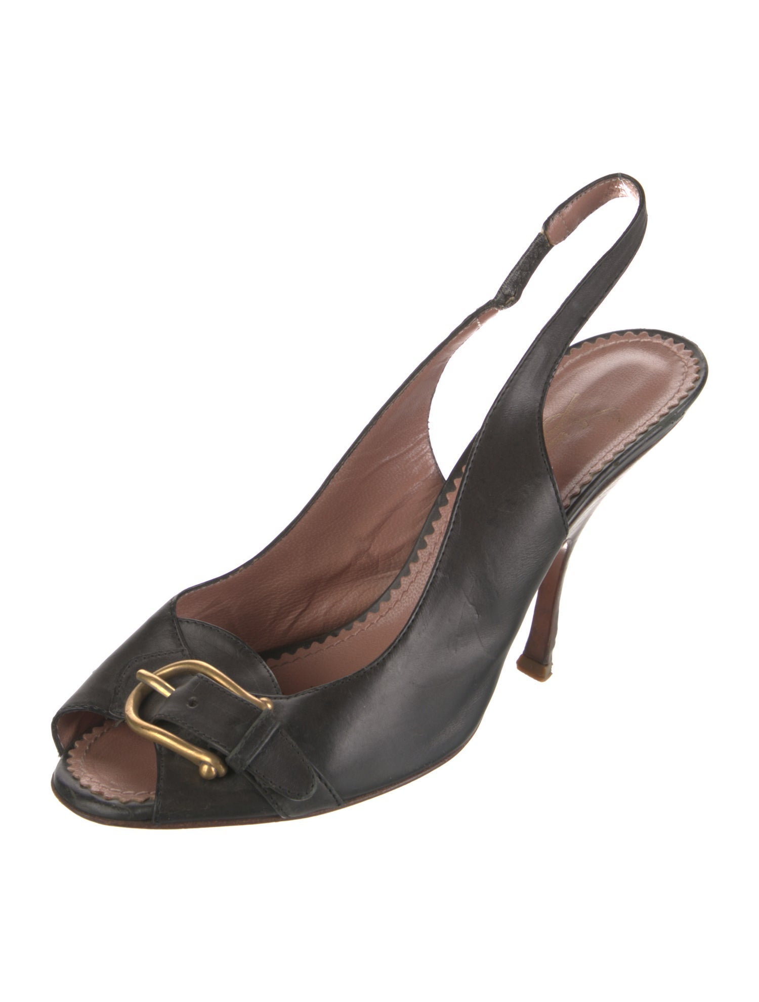 Yves Saint Laurent Leather Slingback Sandals