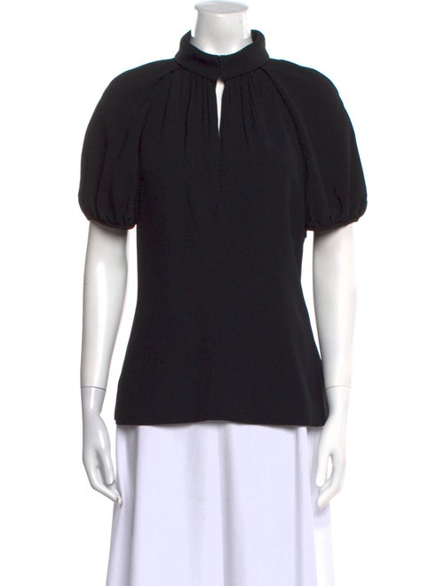 Yves Saint Laurent Mock Neck Short Sleeve Top