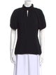 Yves Saint Laurent Mock Neck Short Sleeve Top
