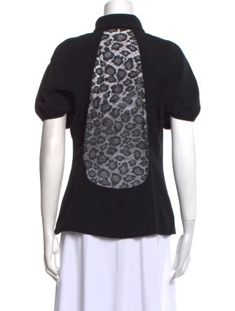 Yves Saint Laurent Mock Neck Short Sleeve Top