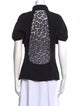 Yves Saint Laurent Mock Neck Short Sleeve Top