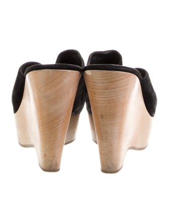 Yves Saint Laurent Suede Colorblock Pattern Slides