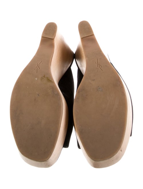 Yves Saint Laurent Suede Colorblock Pattern Slides