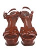 Yves Saint Laurent Rive Gauche Patent Leather T-Strap Sandals