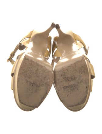 Yves Saint Laurent Patent Leather T-Strap Sandals