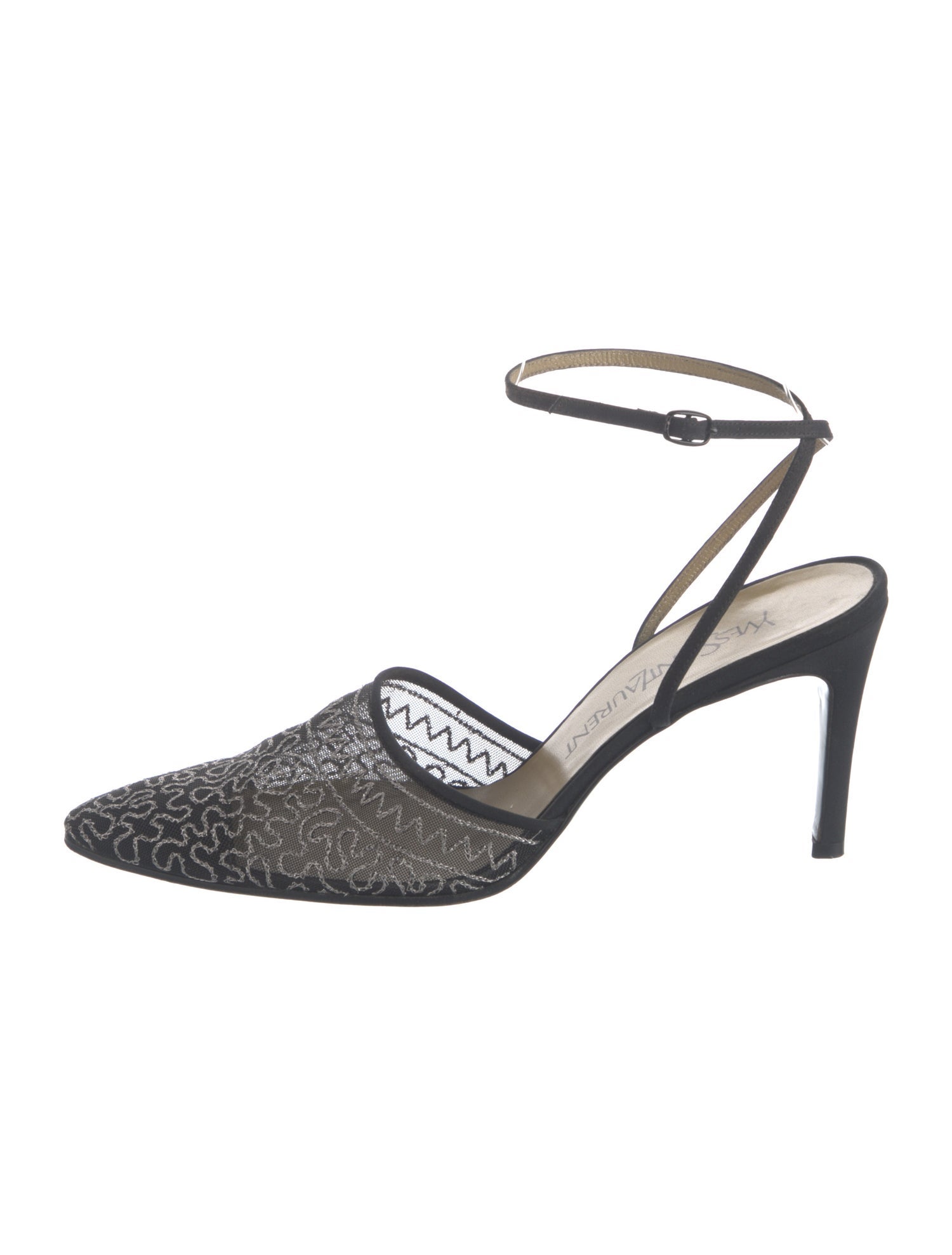 Yves Saint Laurent Mesh Mesh Accents Slingback Pumps