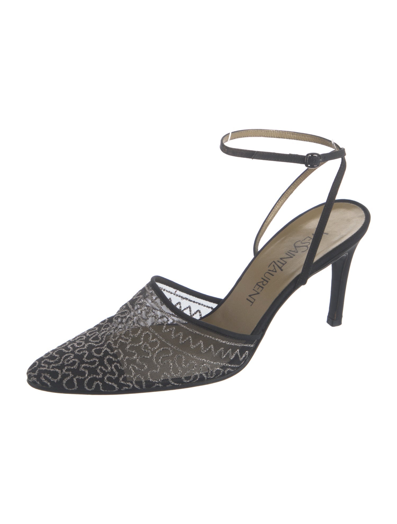 Yves Saint Laurent Mesh Mesh Accents Slingback Pumps