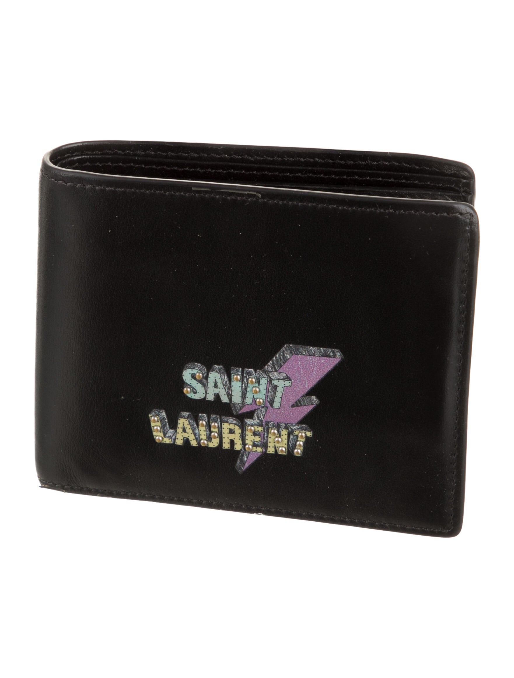 Saint Laurent Lightning Bolt Bifold Wallet Leather Bifold Wallet