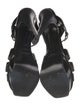 Yves Saint Laurent Patent Leather Leather Trim Embellishment T-Strap Sandals