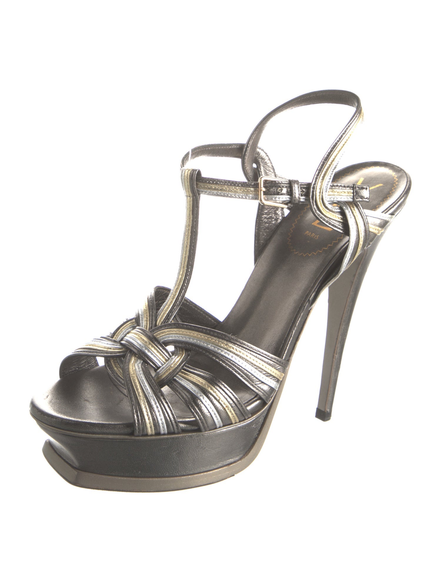 Yves Saint Laurent Leather T-Strap Pumps