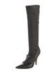 Yves Saint Laurent Leather Bow Accents Sock Boots