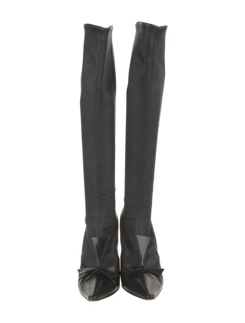 Yves Saint Laurent Leather Bow Accents Sock Boots