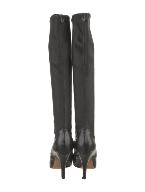 Yves Saint Laurent Leather Bow Accents Sock Boots