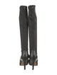 Yves Saint Laurent Leather Bow Accents Sock Boots
