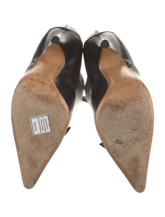 Yves Saint Laurent Leather Bow Accents Sock Boots