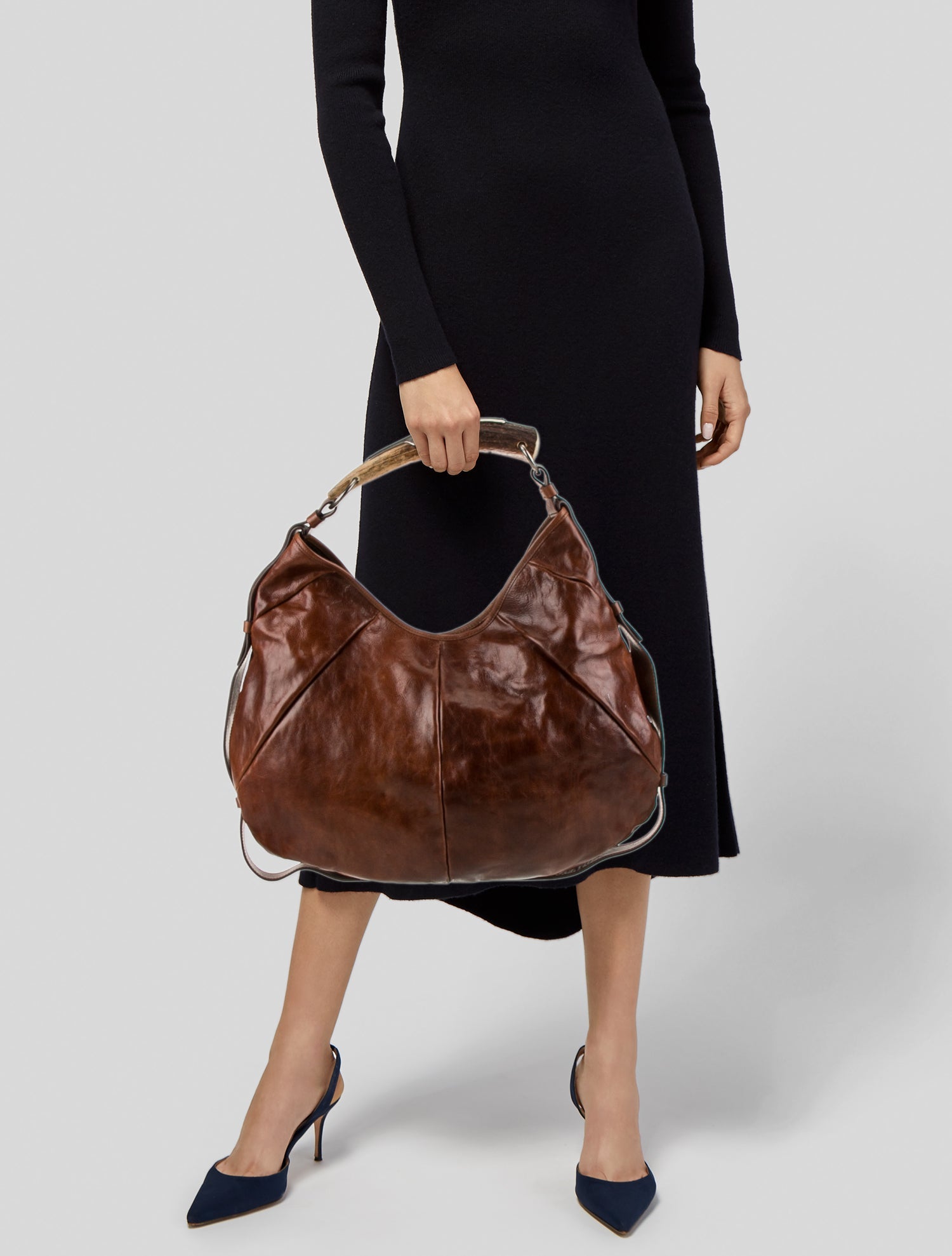 Yves Saint Laurent Rive Gauche Leather Shoulder Bag Vintage