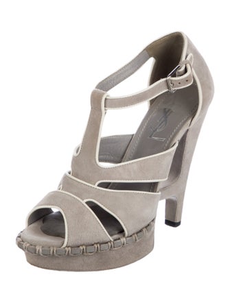 Yves Saint Laurent Suede T-Strap Sandals