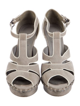 Yves Saint Laurent Suede T-Strap Sandals