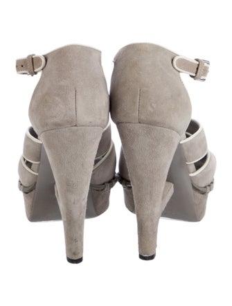 Yves Saint Laurent Suede T-Strap Sandals