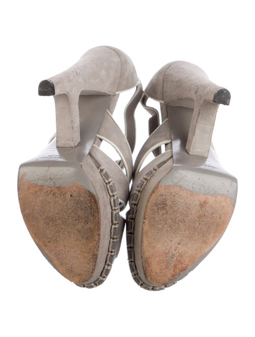 Yves Saint Laurent Suede T-Strap Sandals