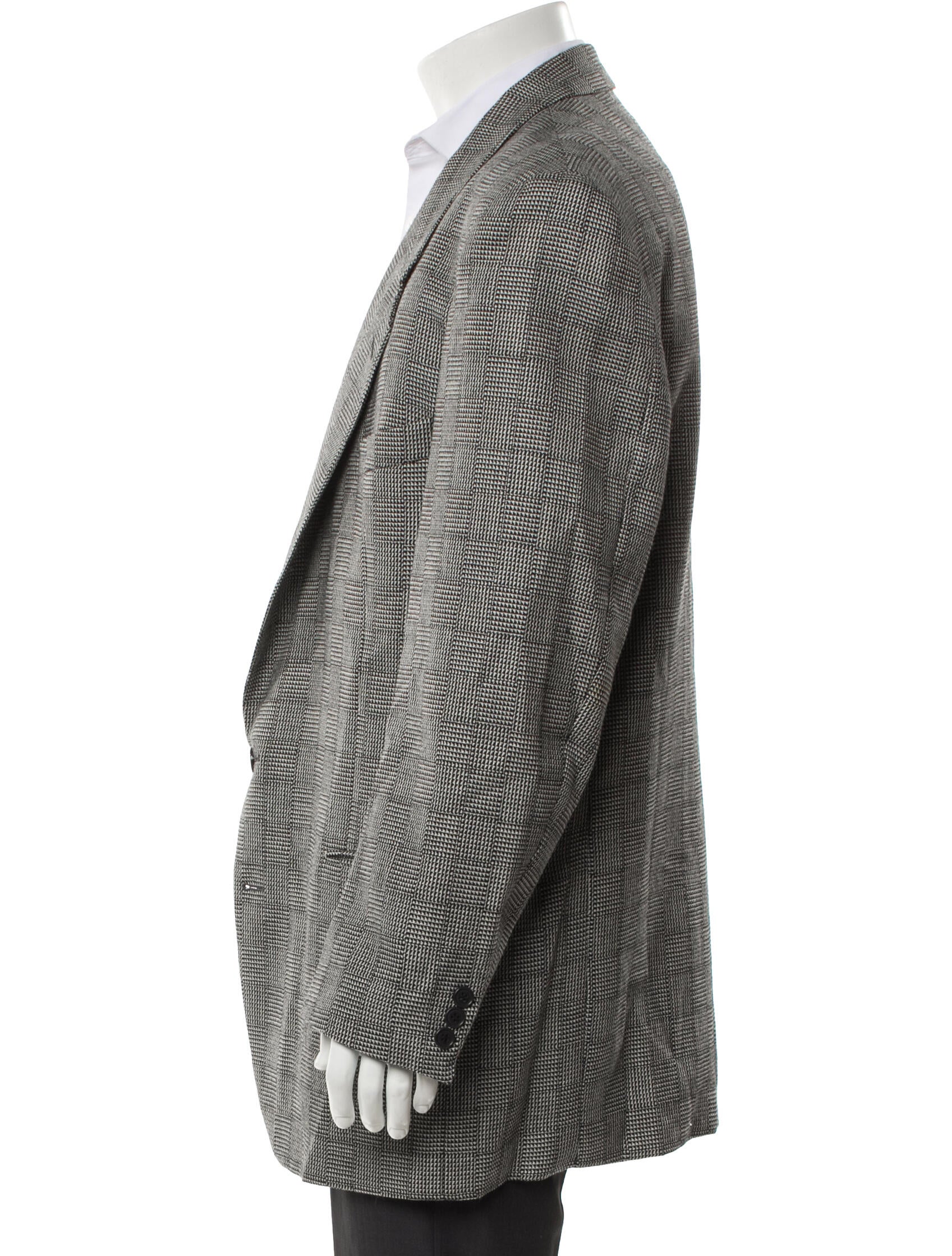 Yves Saint Laurent Wool Houndstooth Print Blazer