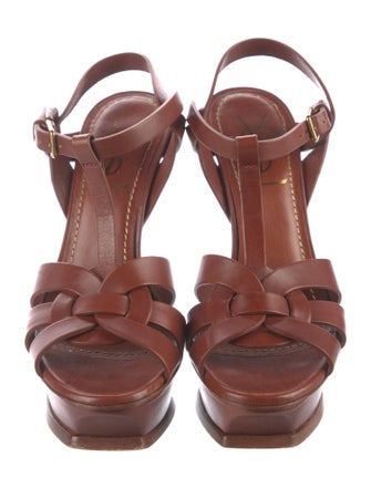 Yves Saint Laurent Leather T-Strap Sandals