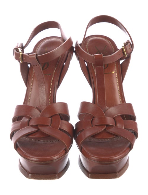 Yves Saint Laurent Leather T-Strap Sandals