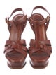Yves Saint Laurent Leather T-Strap Sandals