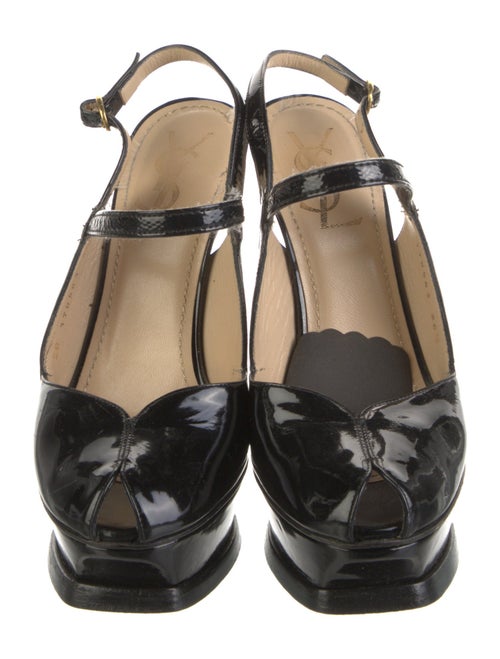 Yves Saint Laurent Patent Leather Slingback Pumps