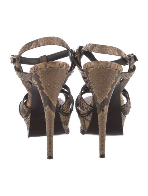 Yves Saint Laurent Snakeskin Animal Print T-Strap Pumps