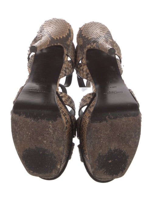Yves Saint Laurent Snakeskin Animal Print T-Strap Pumps