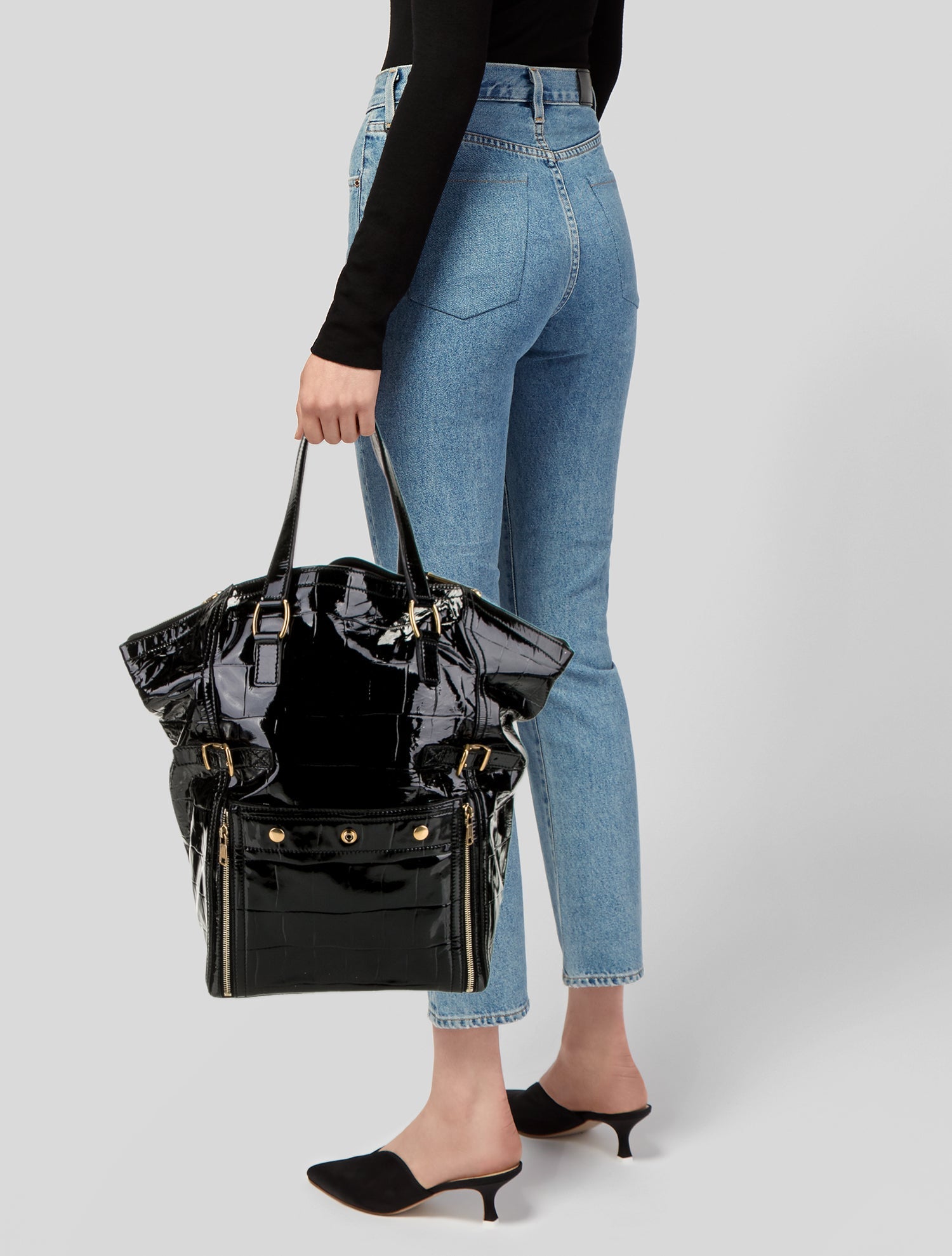 Yves Saint Laurent Rive Gauche Patent Leather Tote
