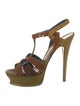 Yves Saint Laurent Suede T-Strap Sandals