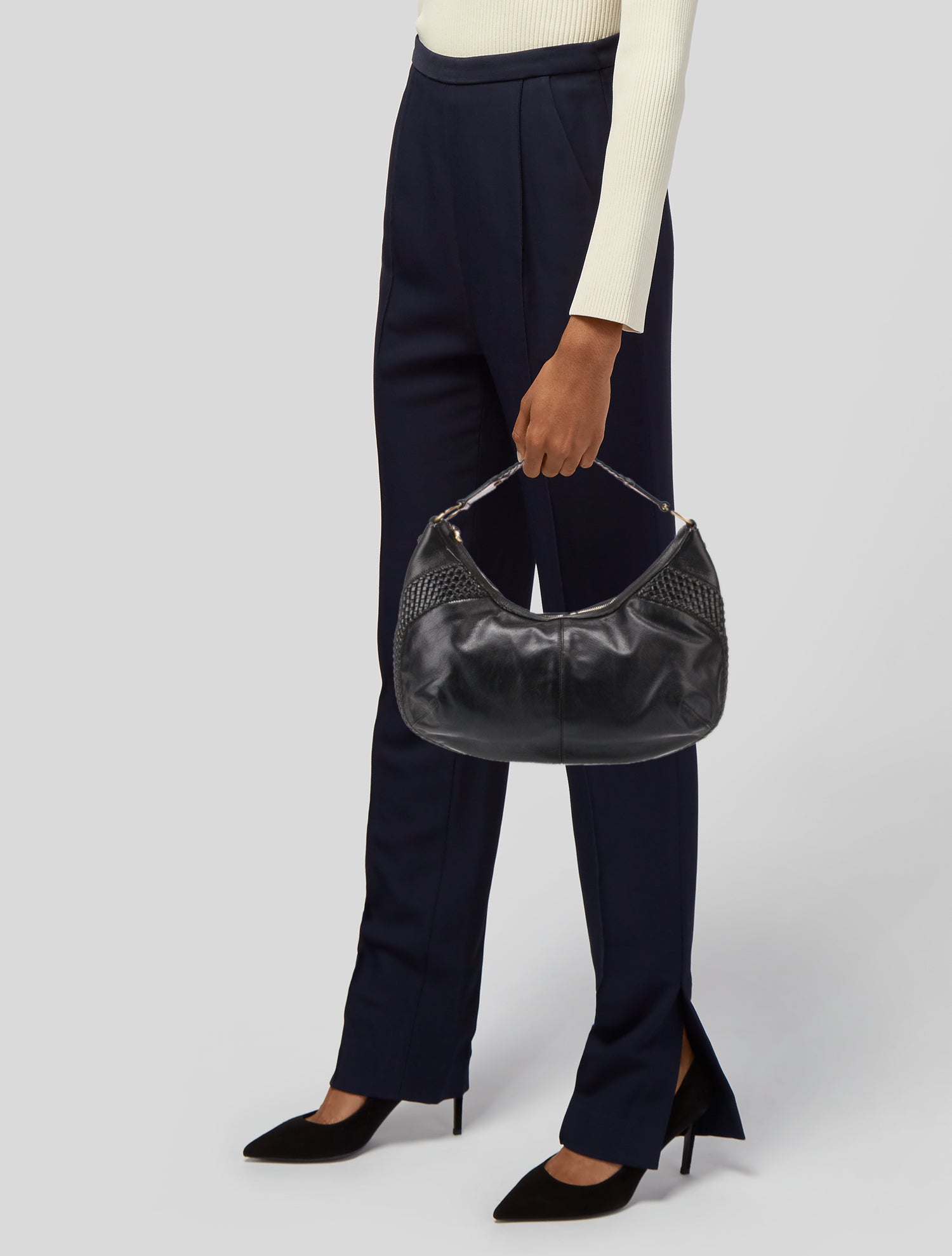 Yves Saint Laurent Rive Gauche Leather Hobo