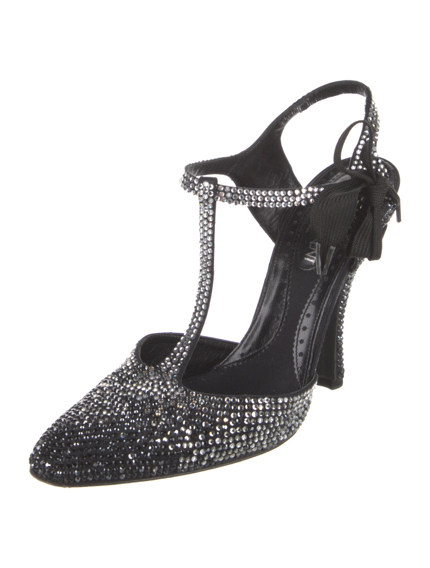 Yves Saint Laurent Crystal T-Strap Pumps