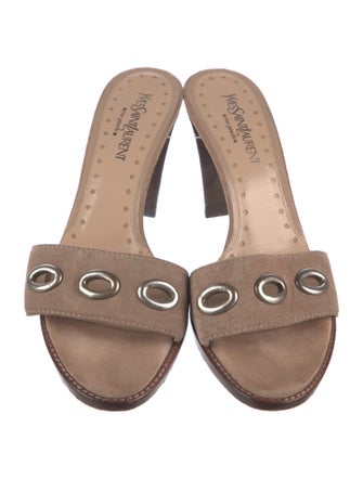 Yves Saint Laurent Suede Slides