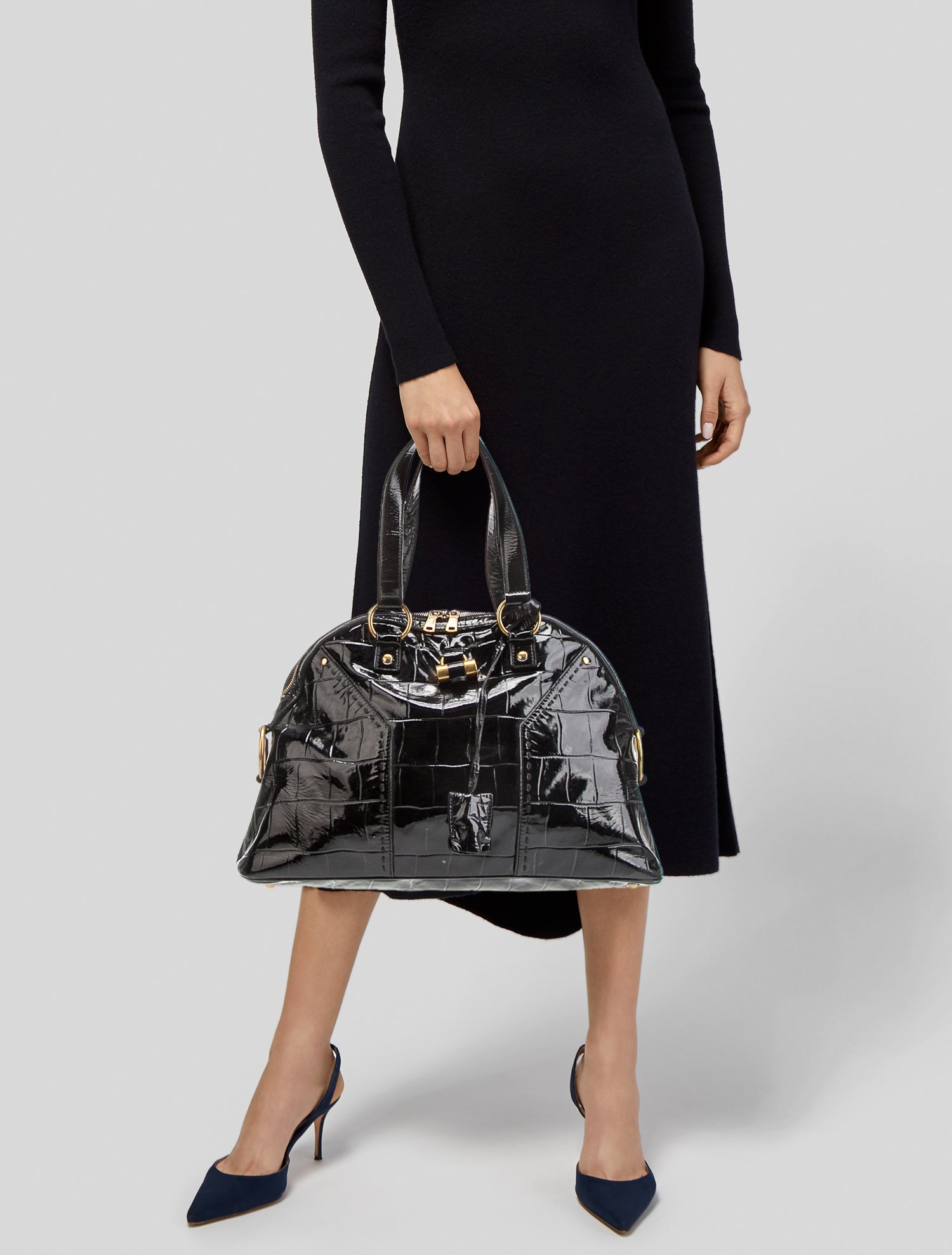 Yves Saint Laurent Patent Leather Top Handle Bag