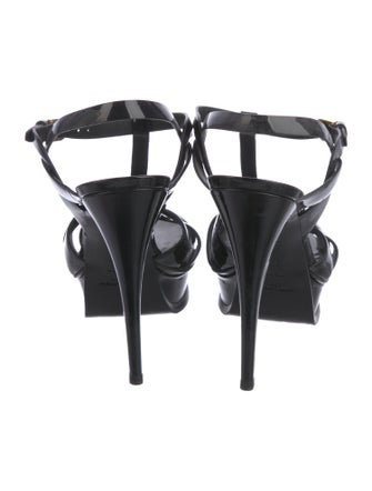 Yves Saint Laurent Patent Leather T-Strap Sandals