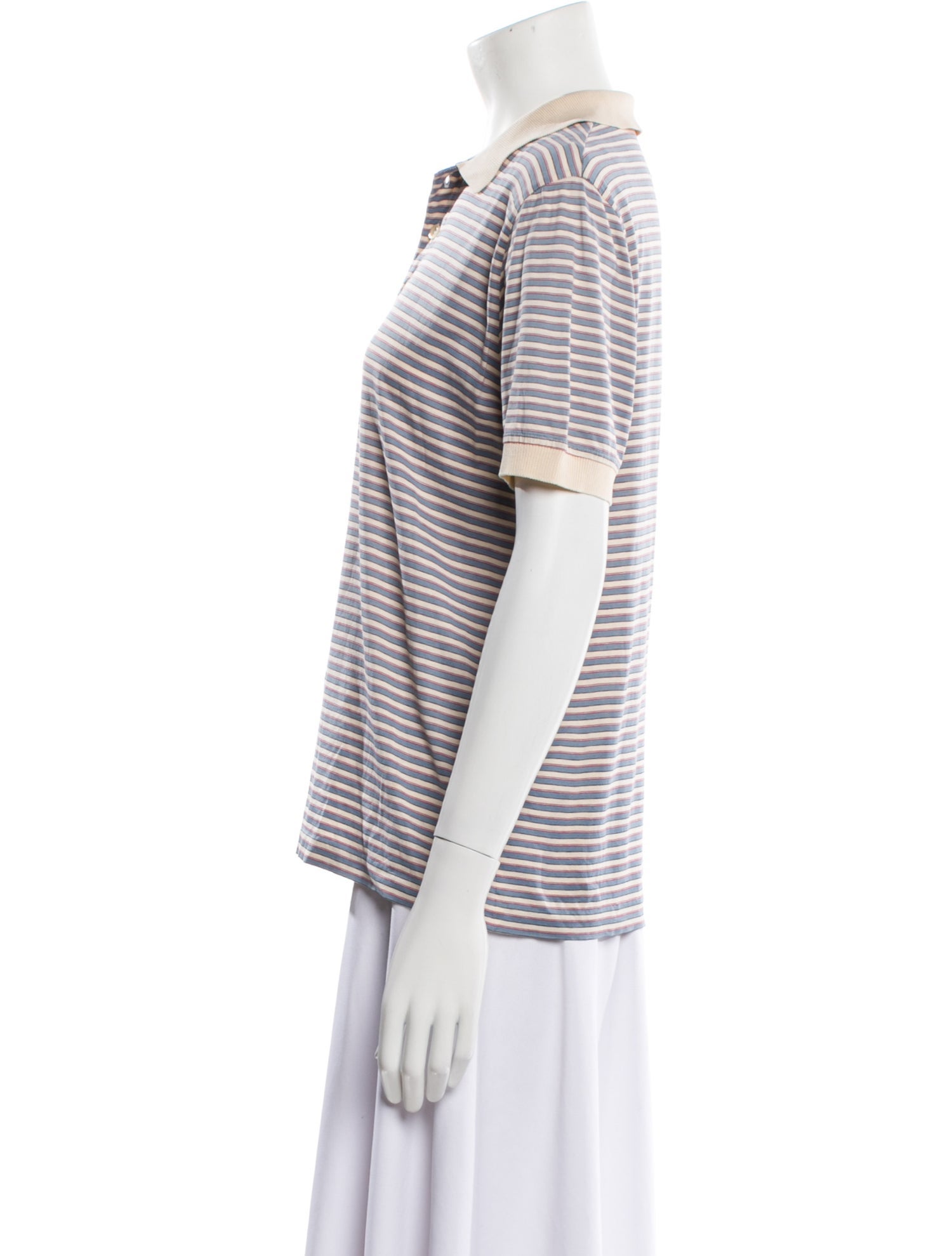 Yves Saint Laurent Silk Striped Polo