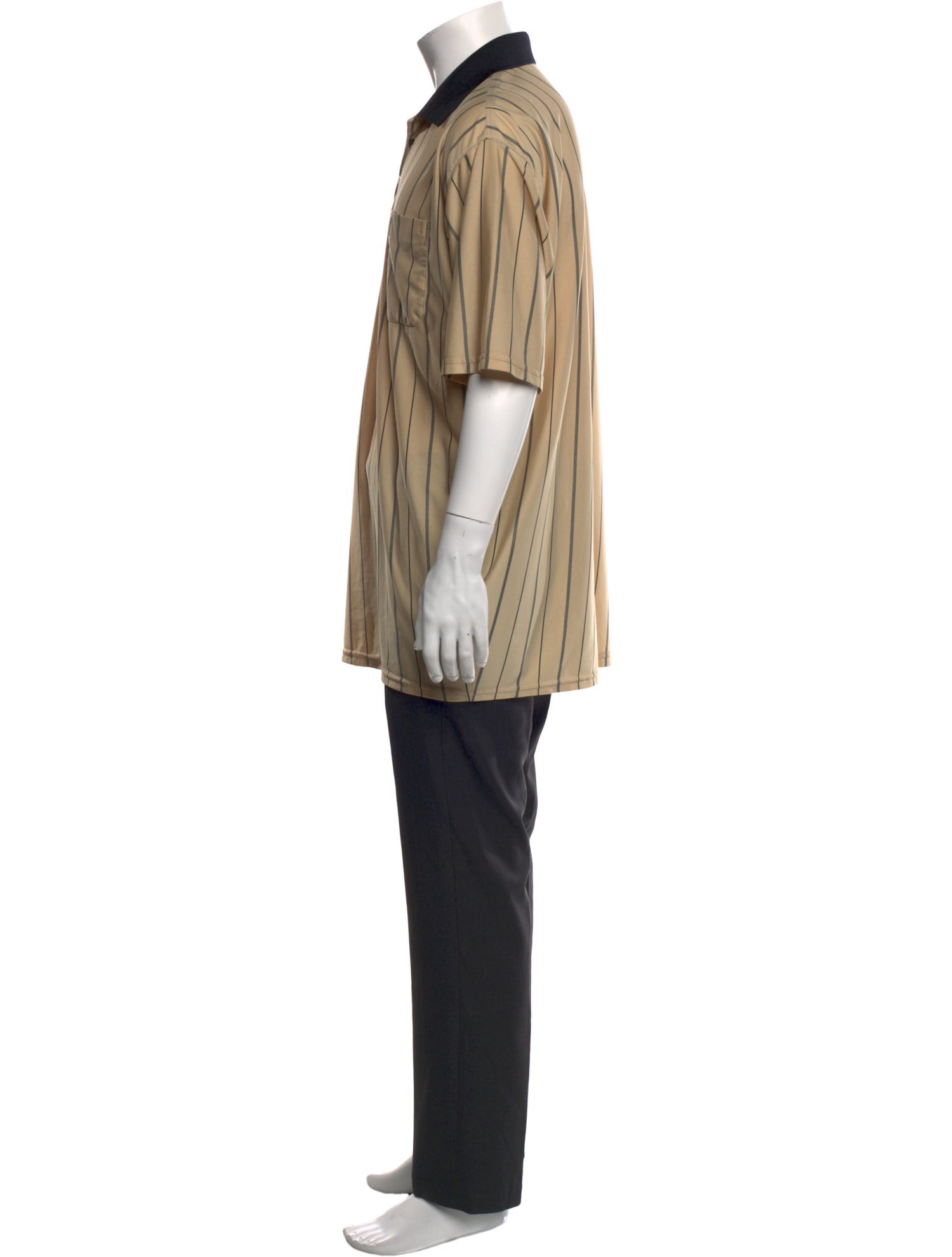 Yves Saint Laurent Striped Collar Polo Shirt