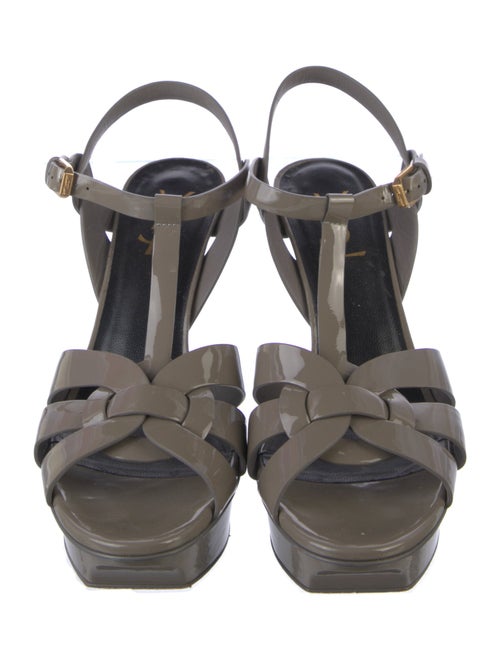 Saint Laurent Patent Leather T-Strap Sandals