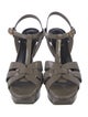 Saint Laurent Patent Leather T-Strap Sandals