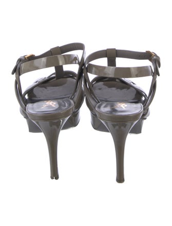 Saint Laurent Patent Leather T-Strap Sandals
