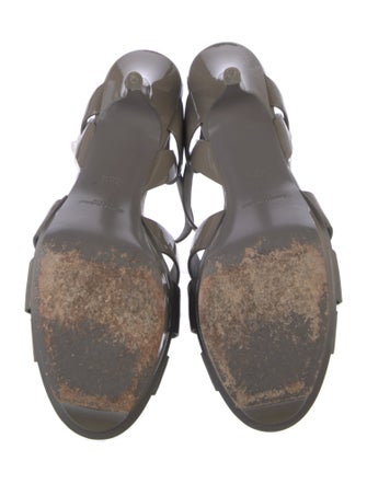 Saint Laurent Patent Leather T-Strap Sandals