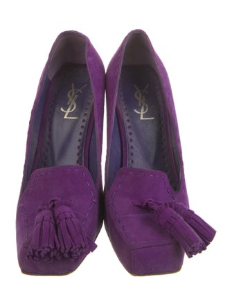 Yves Saint Laurent Suede Tassel Accents Pumps
