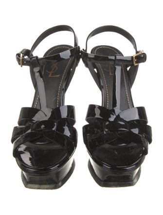 Yves Saint Laurent Patent Leather T-Strap Sandals