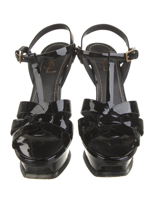 Yves Saint Laurent Patent Leather T-Strap Sandals