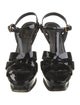 Yves Saint Laurent Patent Leather T-Strap Sandals